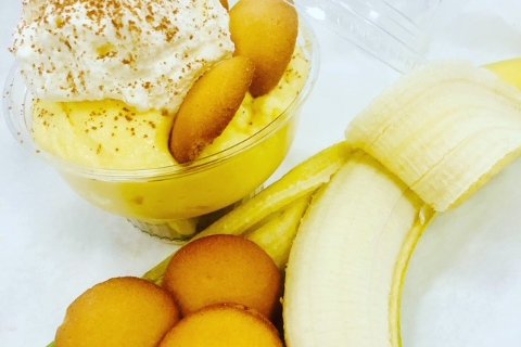 Banana pudding parfait with vanilla wafers