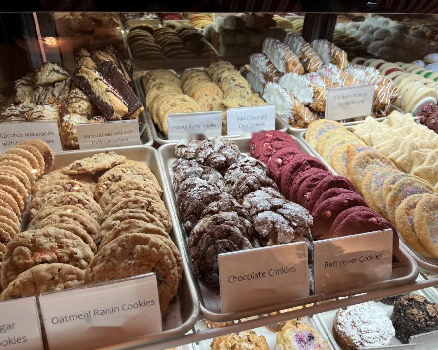 The Sweet Melissa cookie case full of assorted cookies
